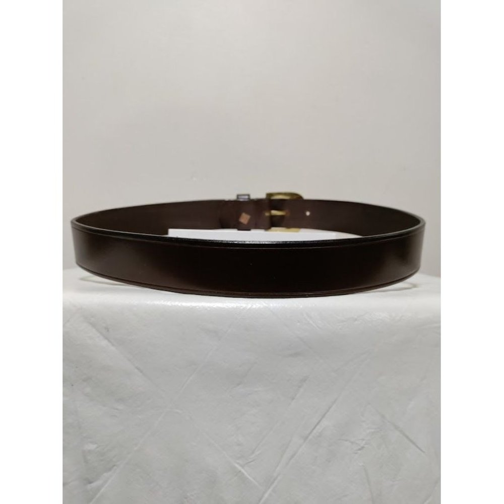 Riders Mens Leather Gold Tone Buckle Adjustable Belt Brown One Size - Picture 8 of 15